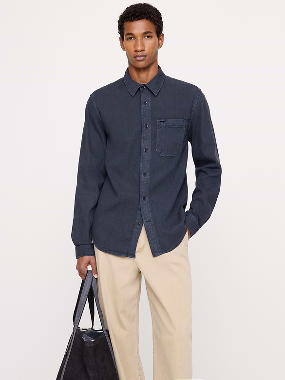 Standard-Fit Chambray Shirt