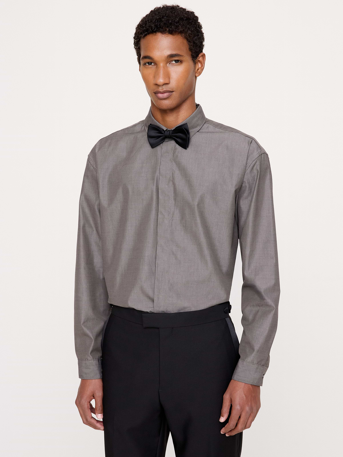 Relaxed-Fit Cotton Poplin Tuxedo Shirt