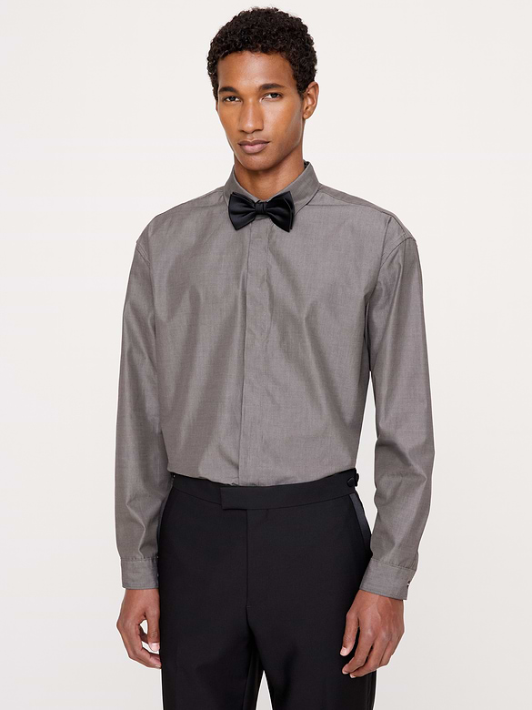 Relaxed-Fit Cotton Poplin Tuxedo Shirt