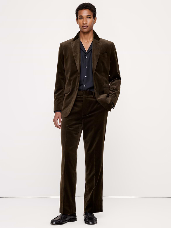 Straight Velvet Suit Pant