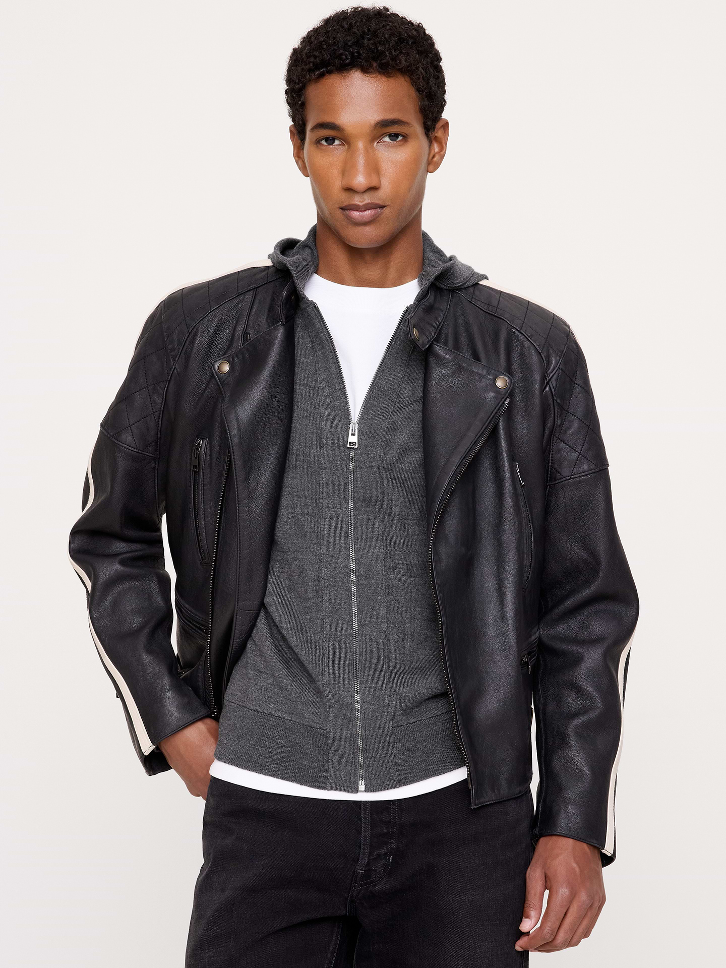 Image 3 of 4, Merino Zip-Up Hoodie Sweater
