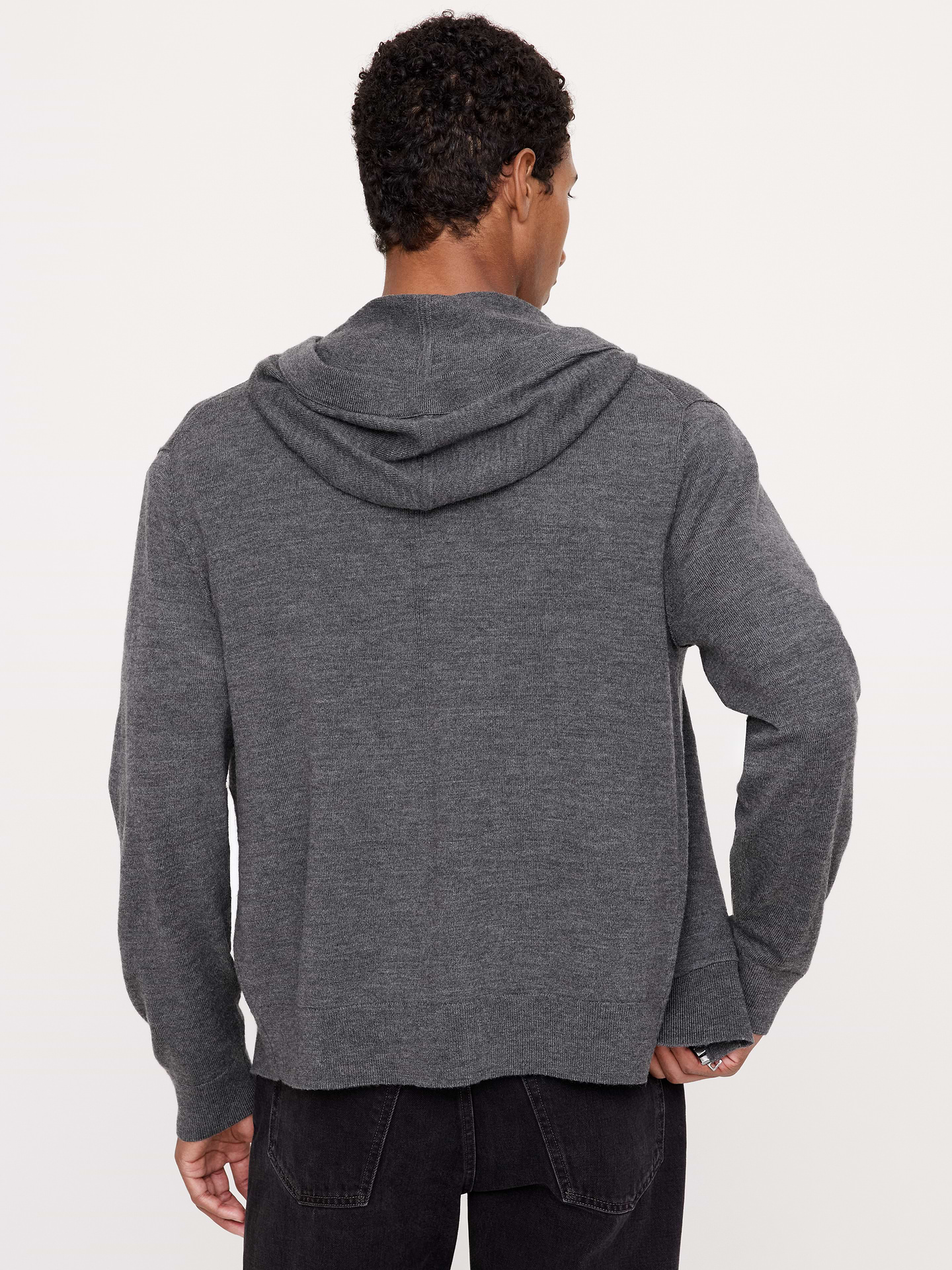 Image 2 of 4, Merino Zip-Up Hoodie Sweater