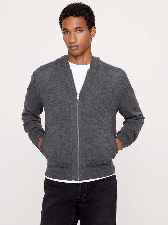 Merino Zip-Up Hoodie Sweater