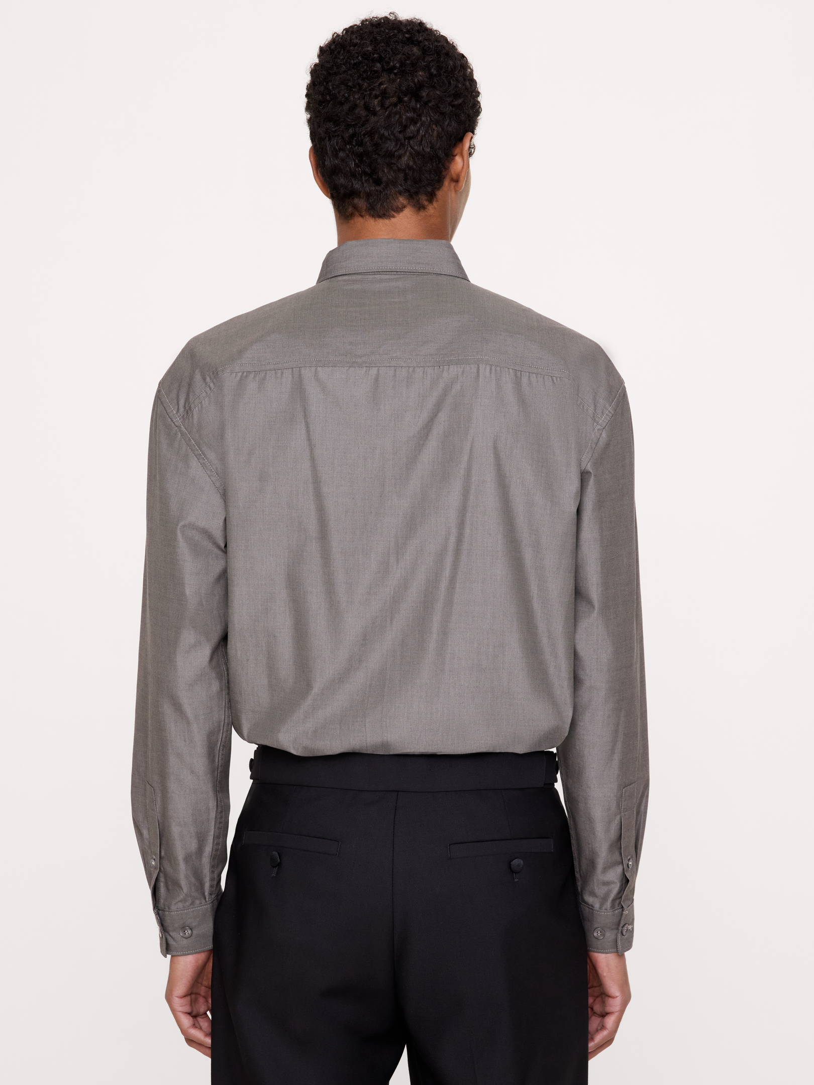 Image 2 of 4, Relaxed-Fit Cotton Poplin Tuxedo Shirt
