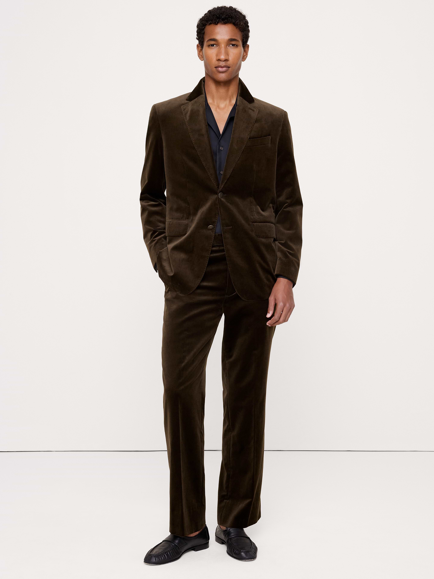 Image 4 of 8, Tailored Slim Velvet Blazer
