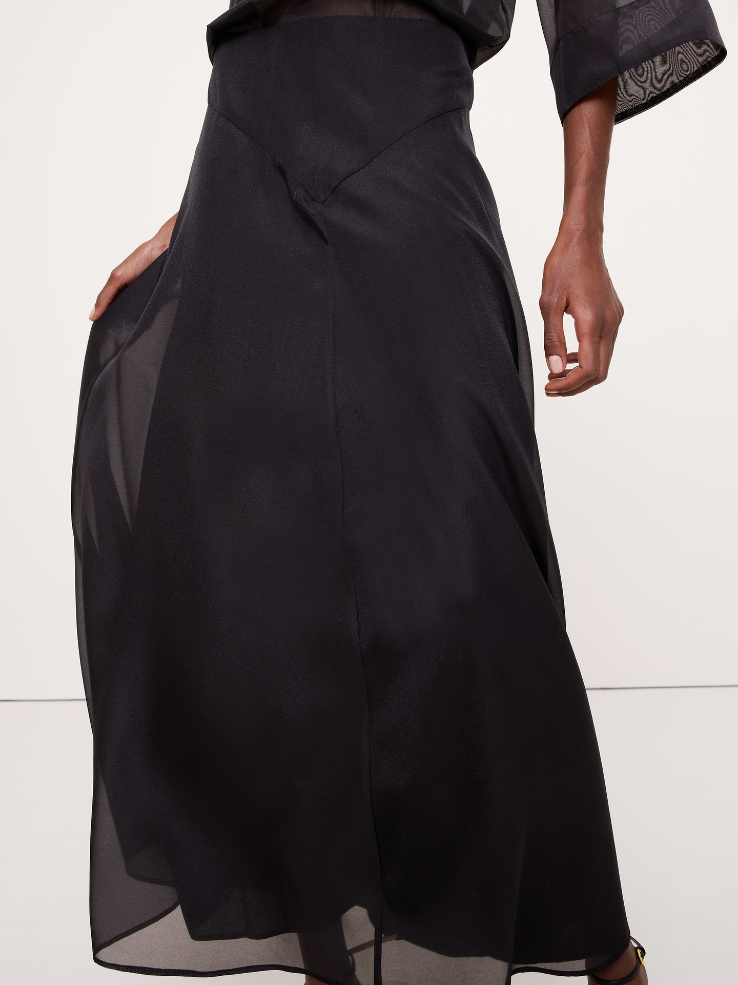 Image 3 de 3, Jupe longue à taille basse en organza