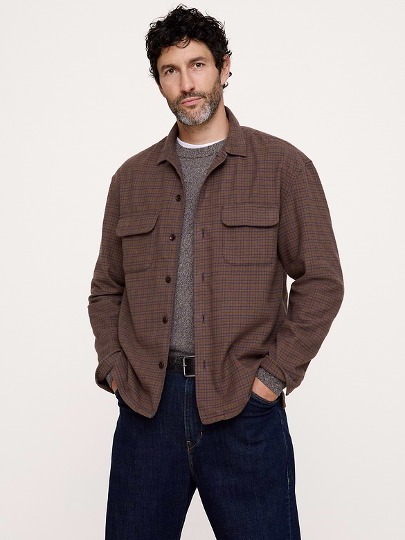 Relaxed-Fit Textured Flannel Shirt