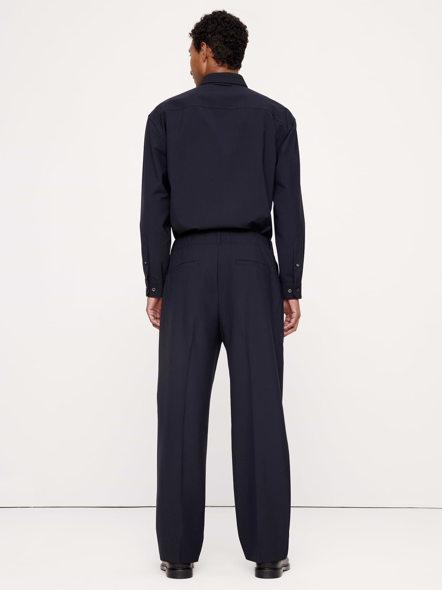 Image 2 de 3, Pantalon décontracté à taille extensible en mélange de laine Sans escale