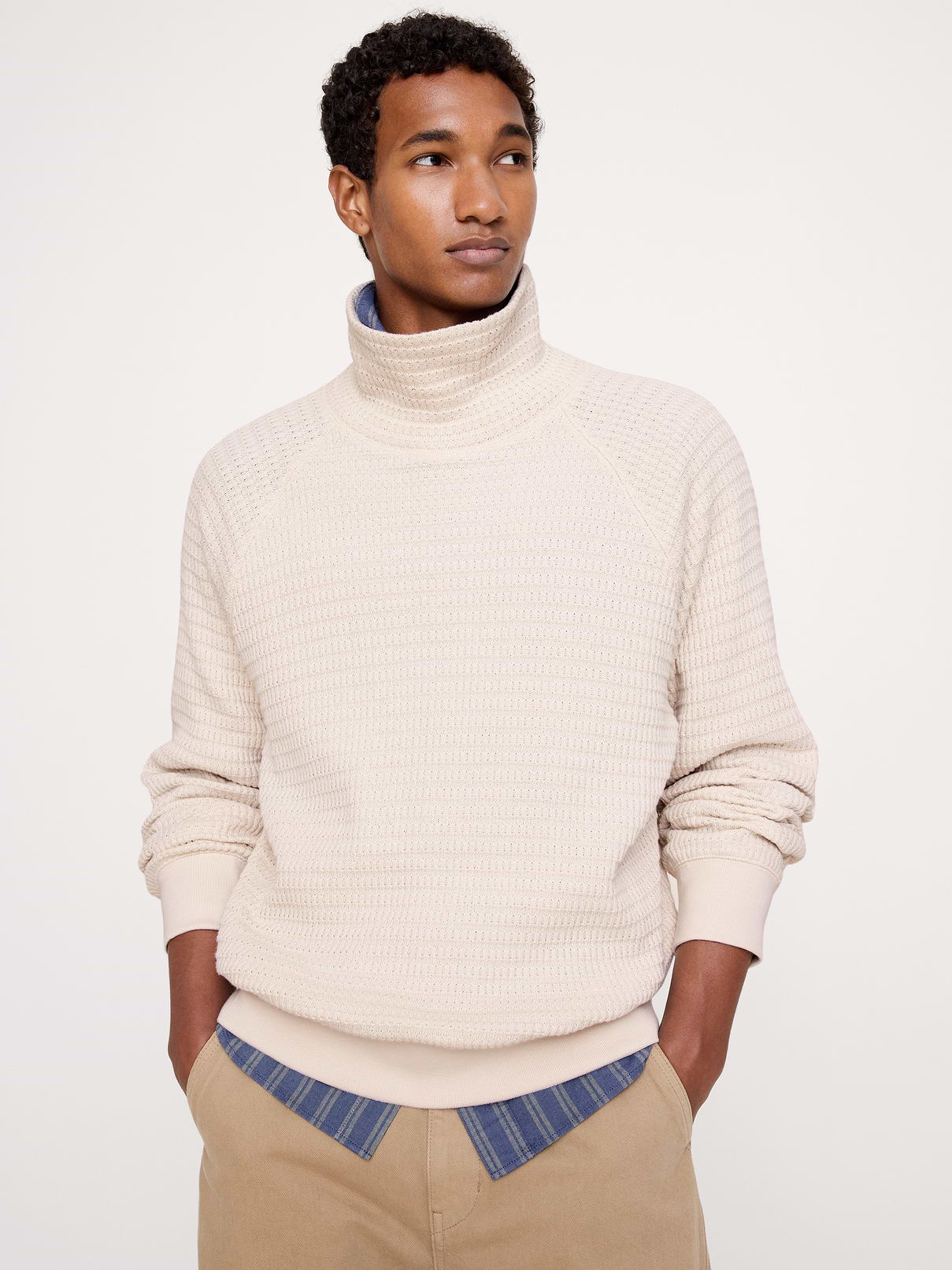 Alpine Thermal Turtleneck Bamboo-Stitch T-Shirt