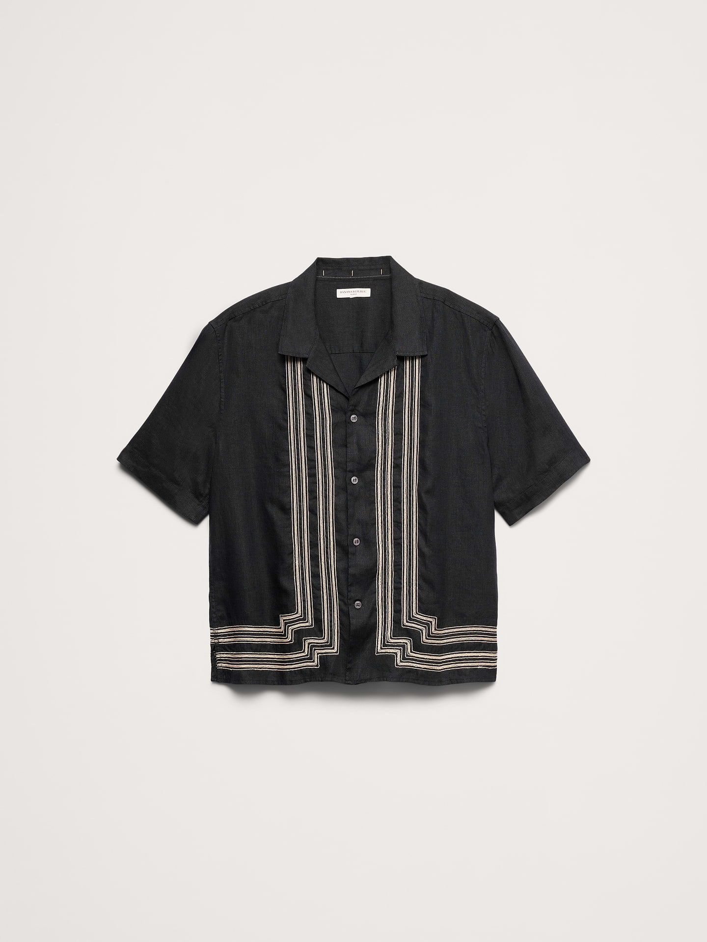 Image 5 de 8, Chemise de vacances décontractée en lin brodé