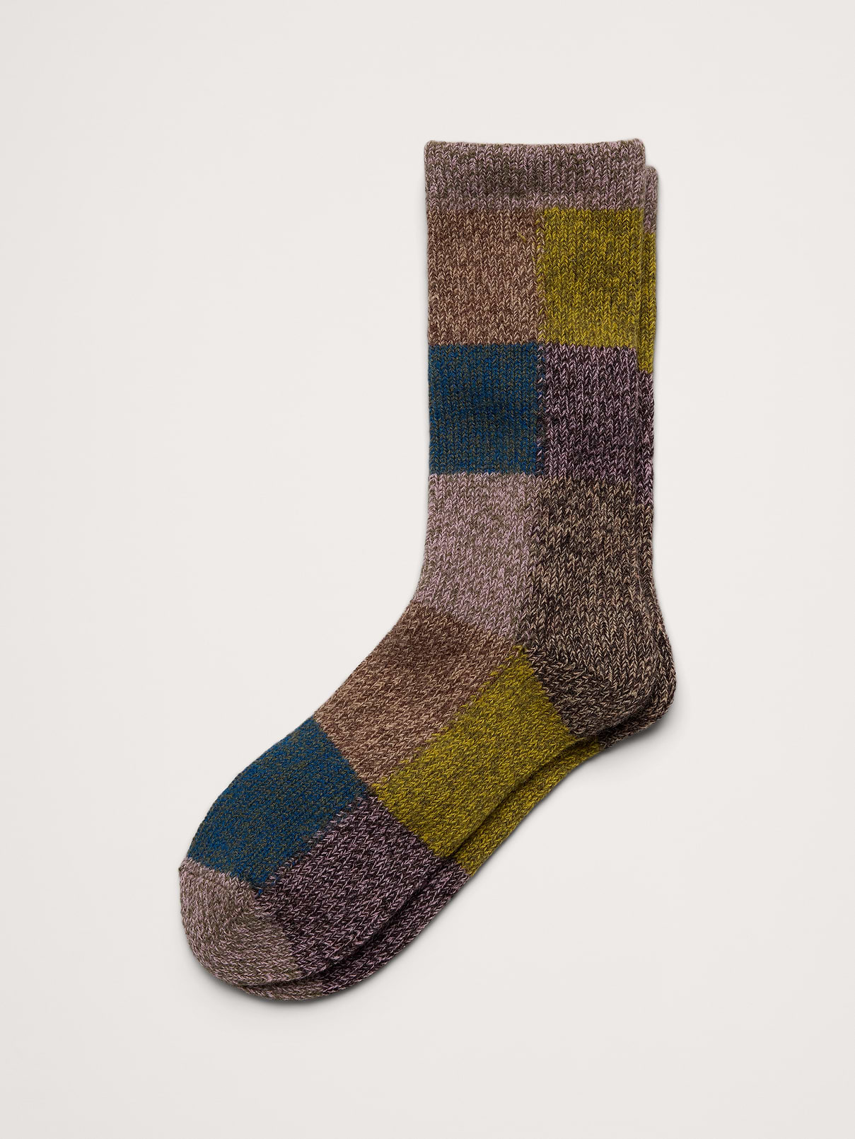 Wool-Blend Patchwork Sock