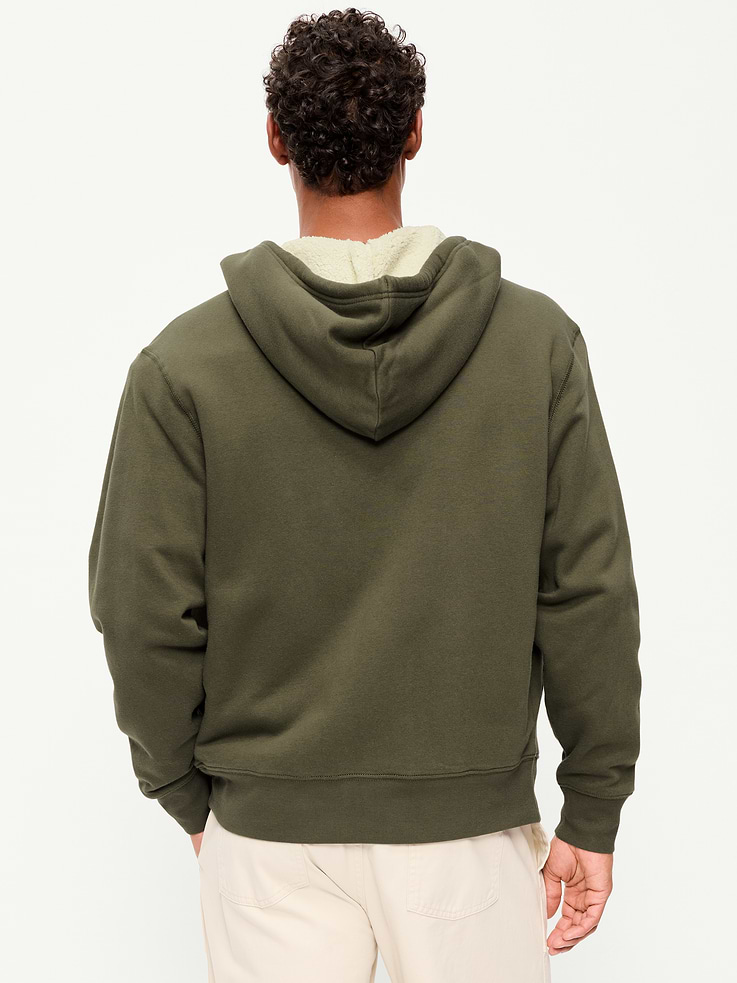 Image 2 of 4, Sherpa-Lined Full-Zip Hoodie
