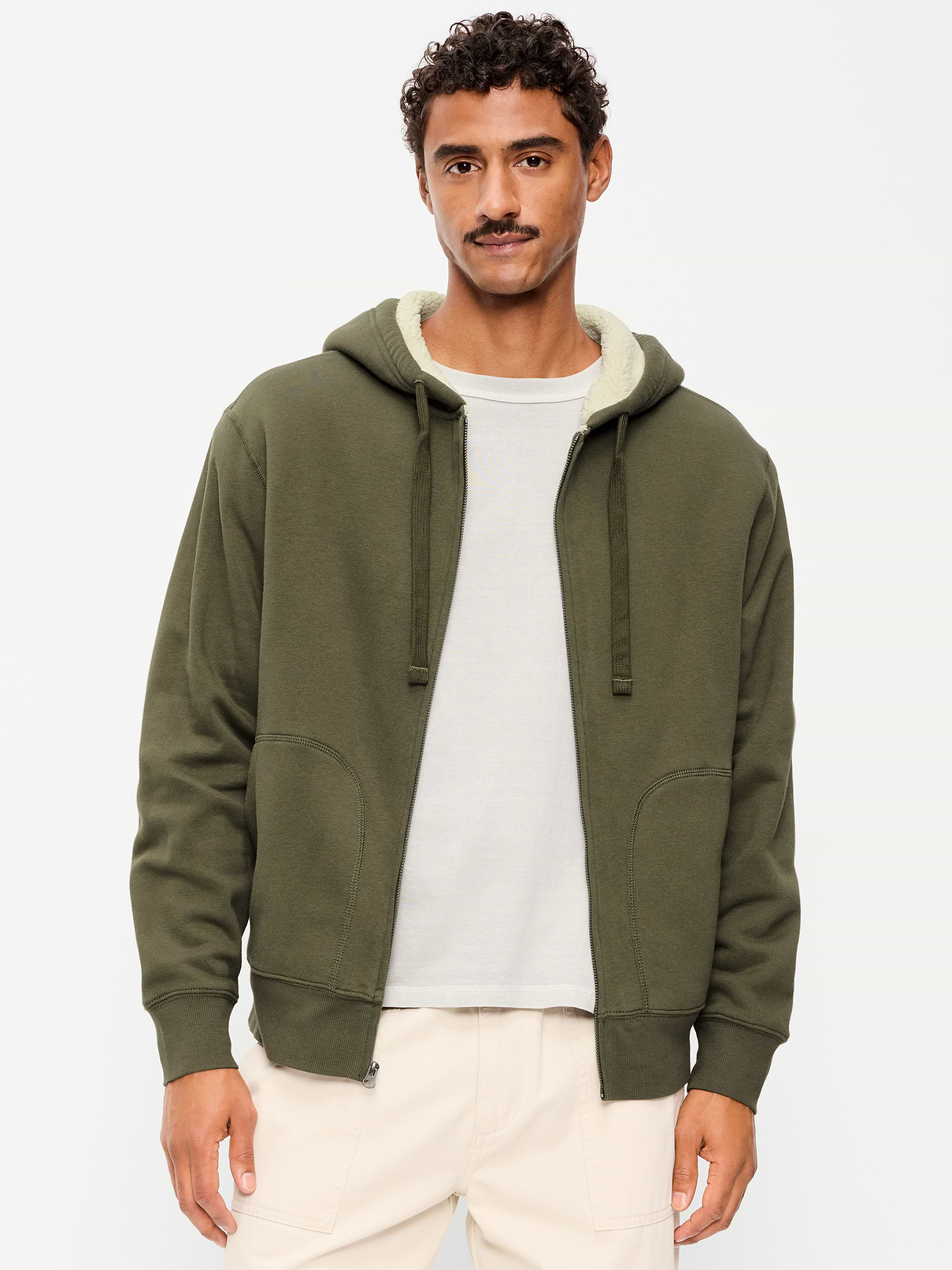 Sherpa-Lined Full-Zip Hoodie