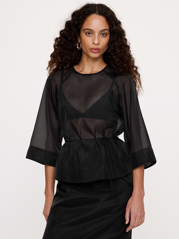 Organza Peplum Top