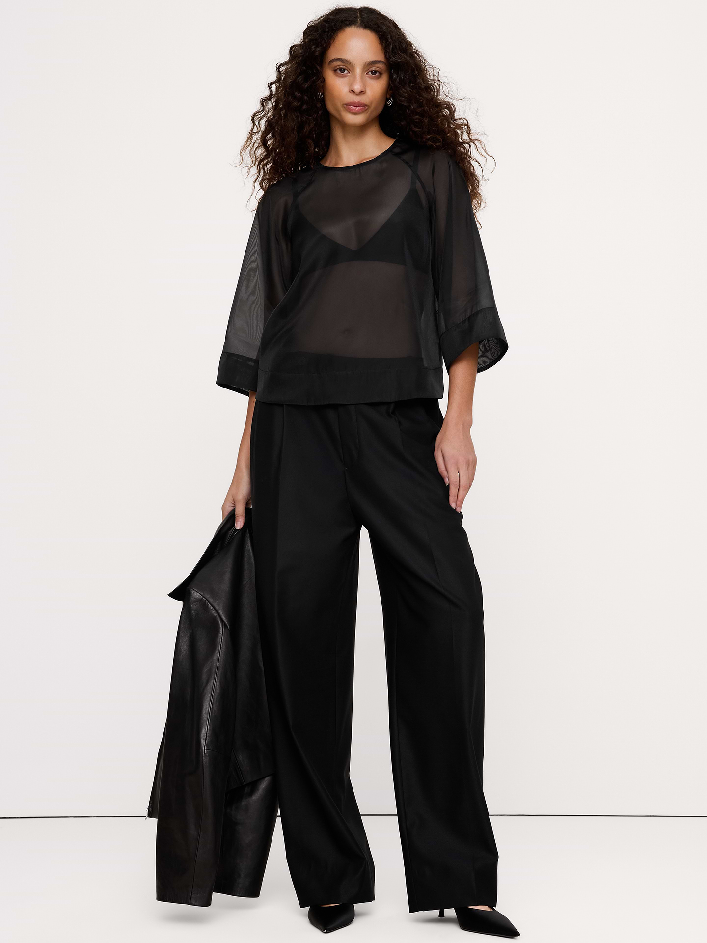 Image 3 of 8, Organza Peplum Top