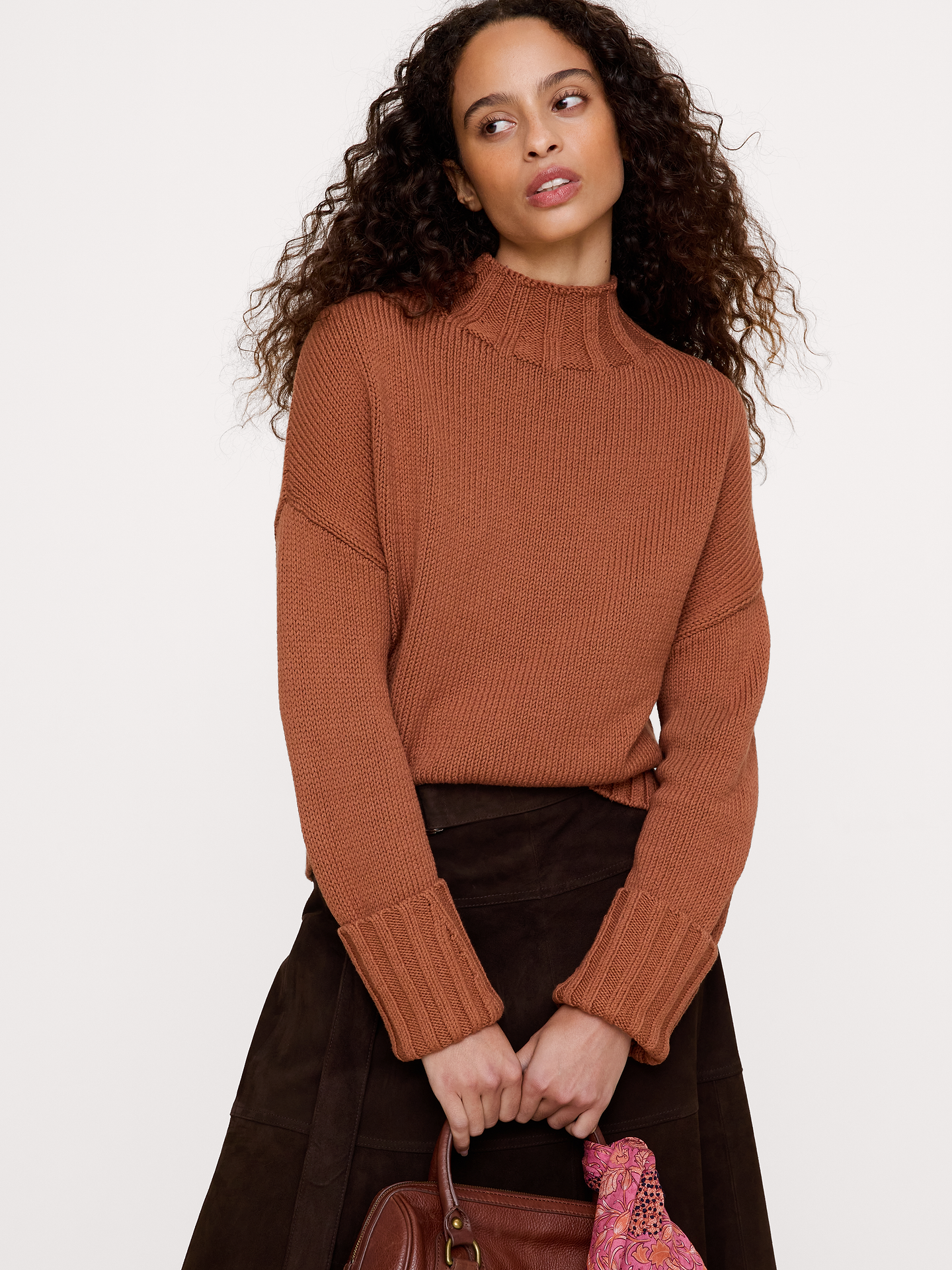 Image 6 of 6, Oversized Chunky Cotton Tunic Sweater