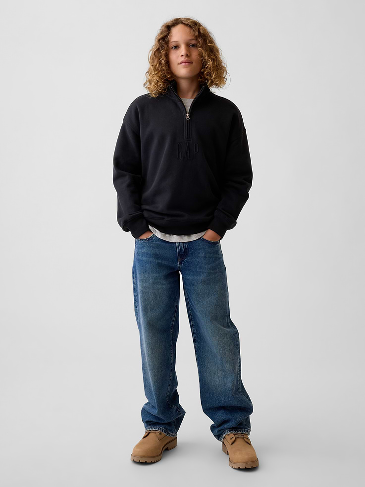 Image 3 of 5, Kids VintageSoft Relaxed Quarter-Zip Pullover