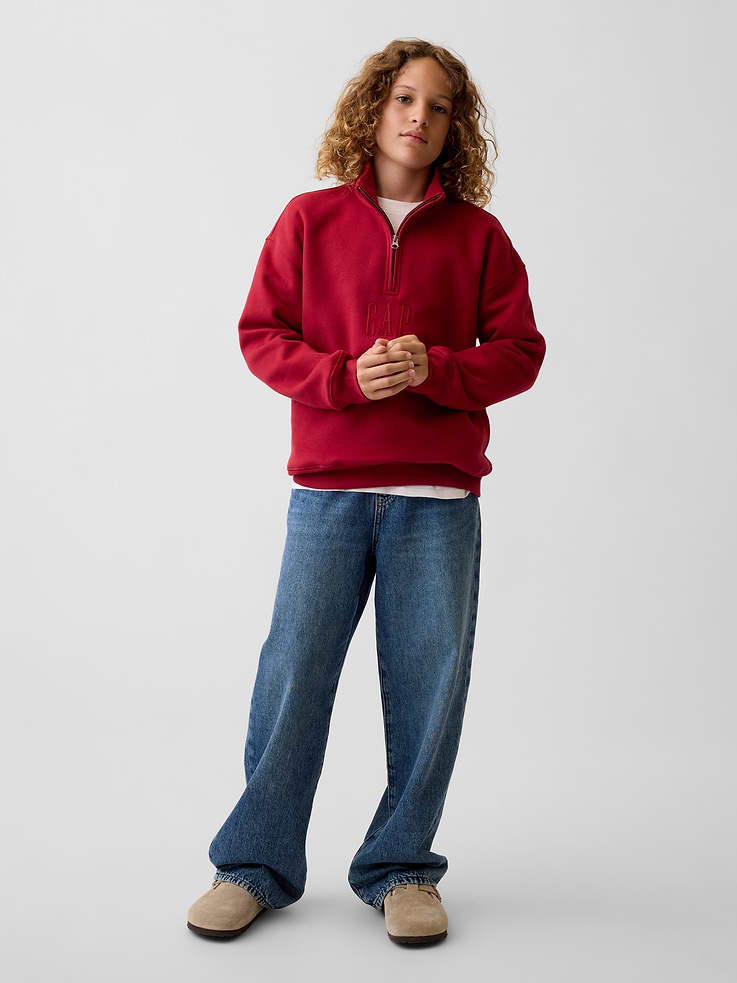 Image 3 of 5, Kids VintageSoft Relaxed Quarter-Zip Pullover