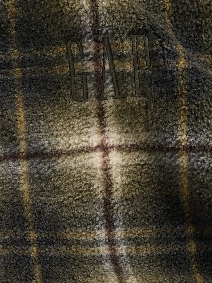 Image 5 of 5, Kids Plaid Sherpa Zip Jacket