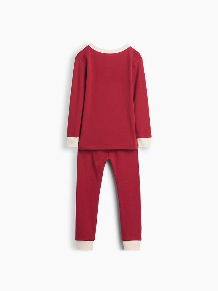 Image 2 of 2, Baby & Toddler Organic Brushed Cotton Henley PJ Set