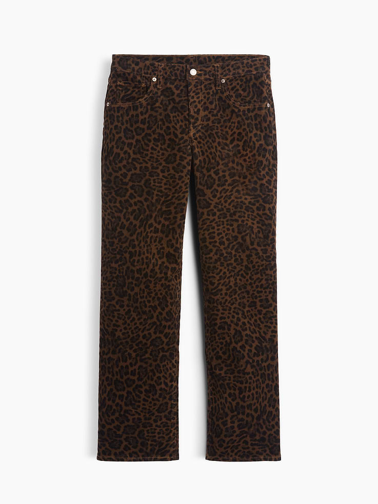 Image 2 of 2, Low Rise Corduroy '90s Loose Leopard Pants