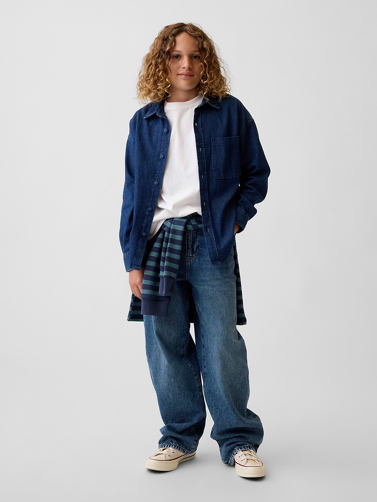 Image 4 de 5, Chemise décontractée en denim pour Enfant