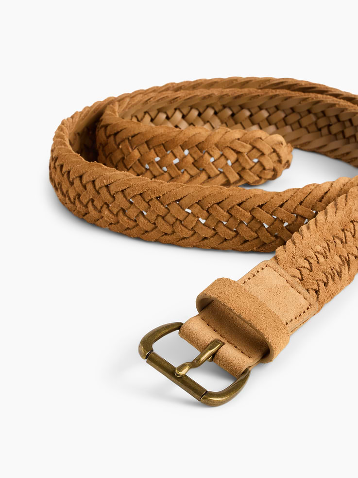 Image 4 of 4, Braided Suede Belt