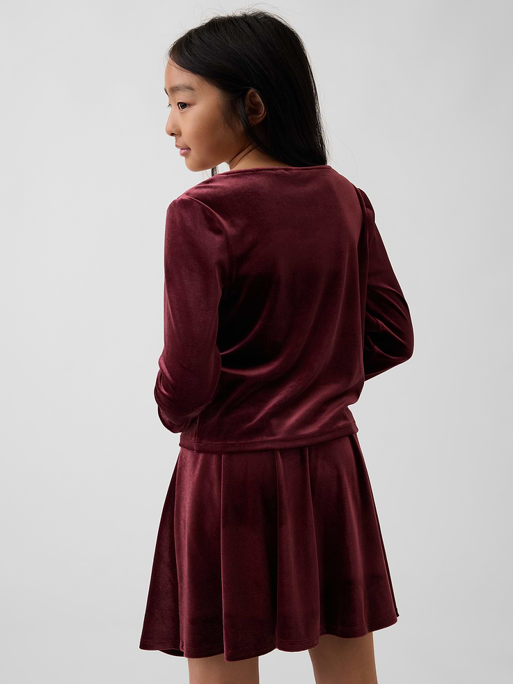 Image 3 of 5, Kids Velour Square-Neck Top
