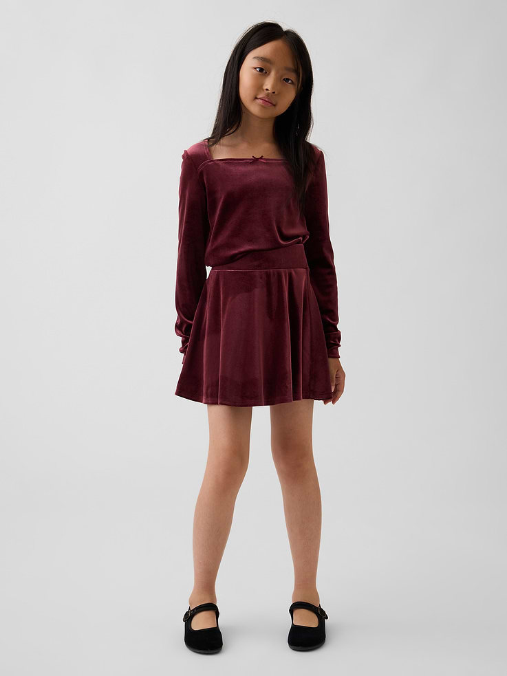 Image 4 of 5, Kids Velour Square-Neck Top