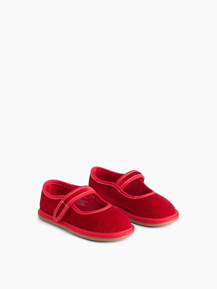 Image 2 of 4, Toddler Velvet Mary Jane Flats