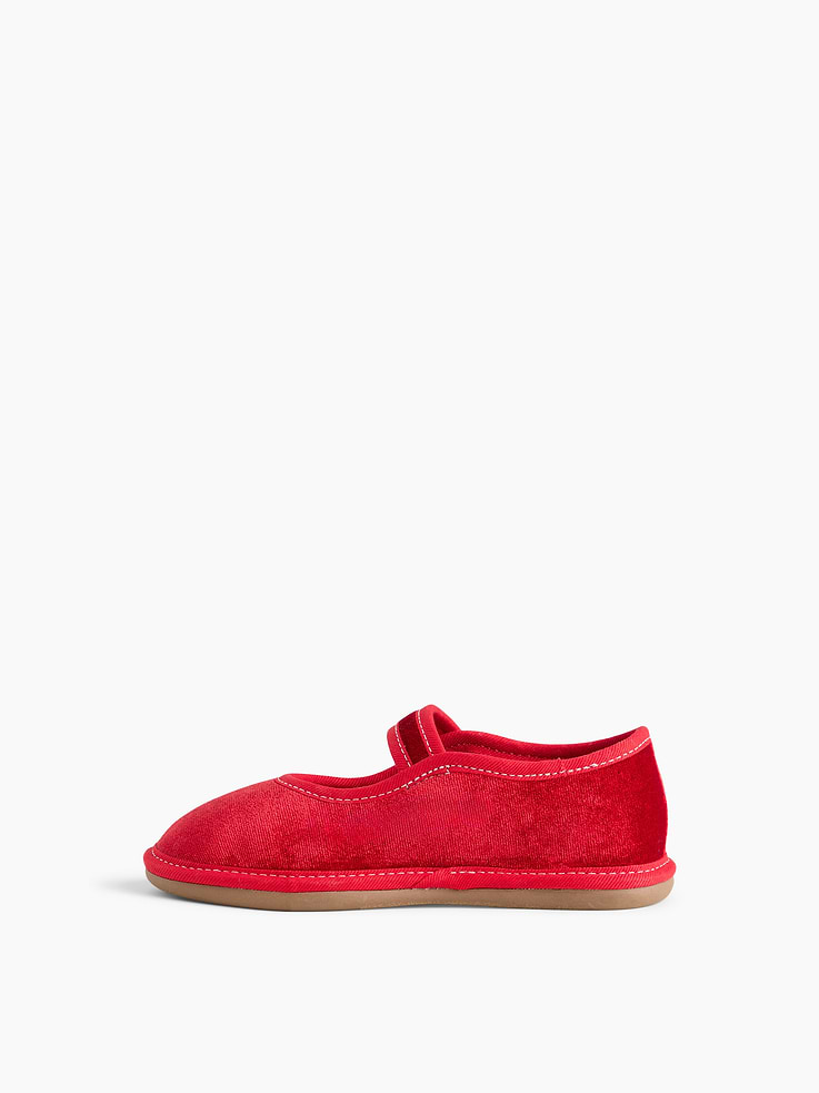 Image 4 of 4, Toddler Velvet Mary Jane Flats