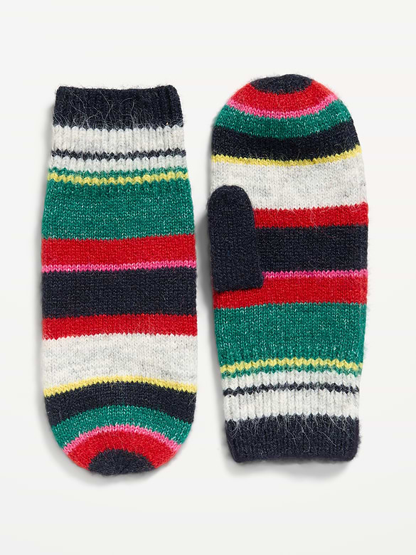 Striped Mittens for Women