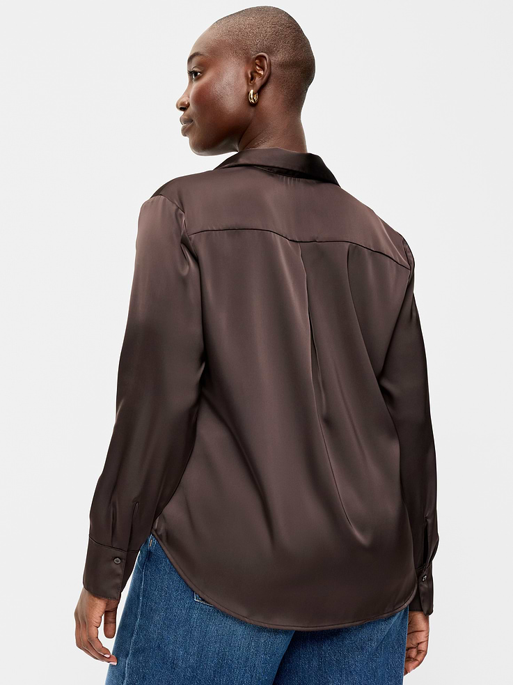 Image 6 of 6, Satin Button-Down Shirt