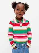 Image 1 of 3, pointed collar, long sleeves, two-button placket, ruffled sleeve cuffs, all-over stripes, Product #1184917