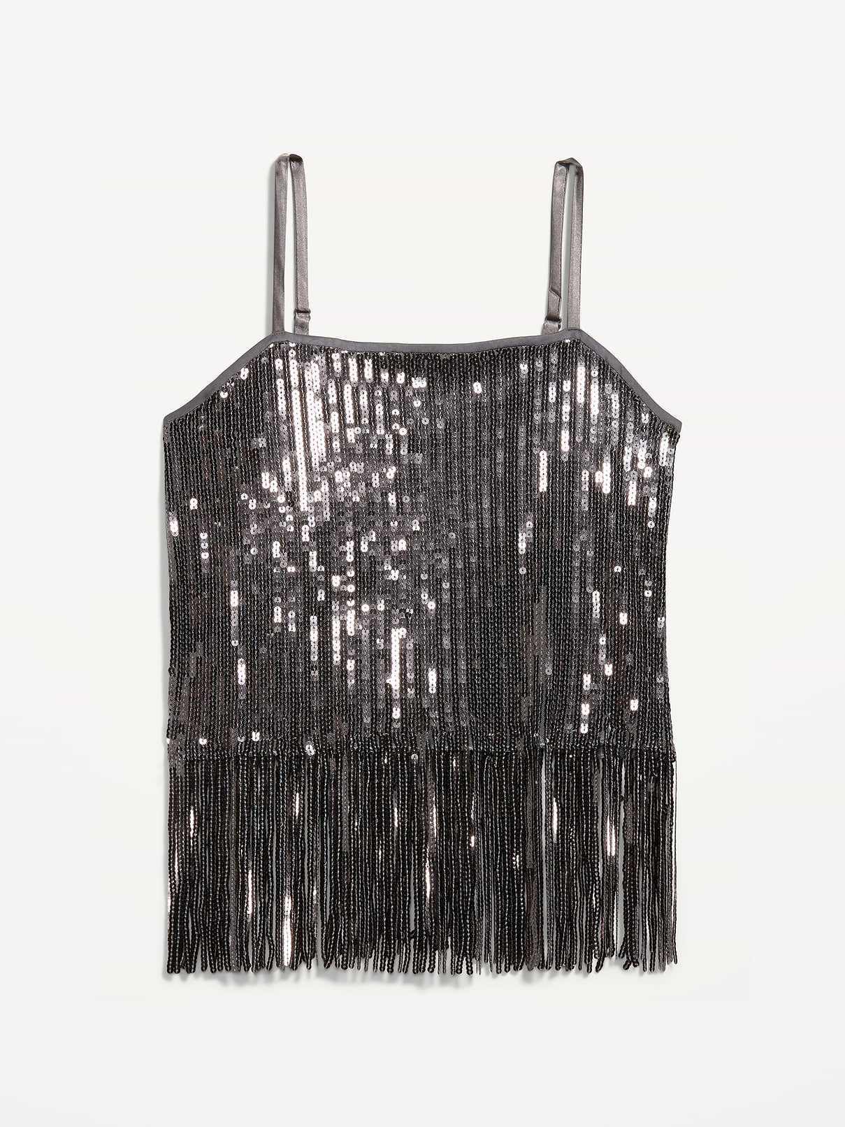 Image 2 of 2, Sequin Fringe-Hem Cami Top
