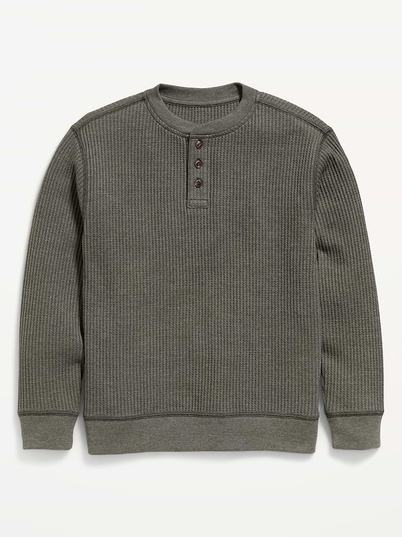 Long-Sleeve Waffle Knit T-Shirt for Boys
