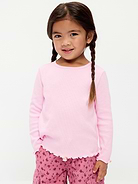 Image 1 of 3, crew neck, long sleeves, lettuce edge cuffs and hem, all-over print, Product #1184938