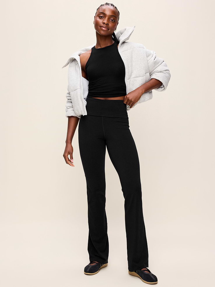Image 2 of 4, High-Waisted PowerChill Fold-Over Bootcut Leggings