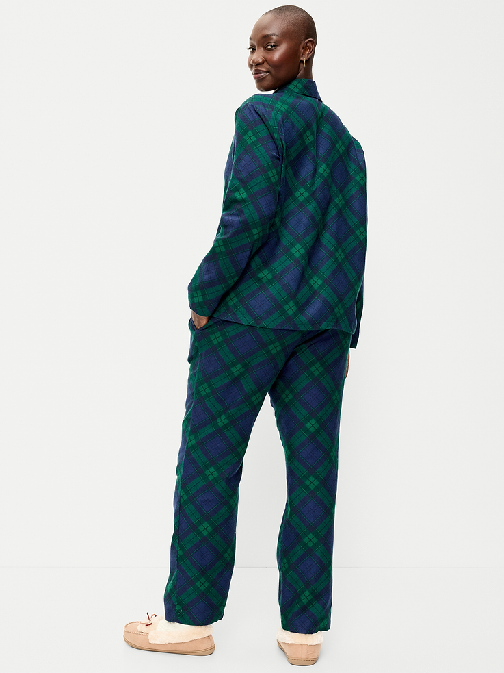 Image 4 of 6, Printed Flannel Pajama Pants Set for Women