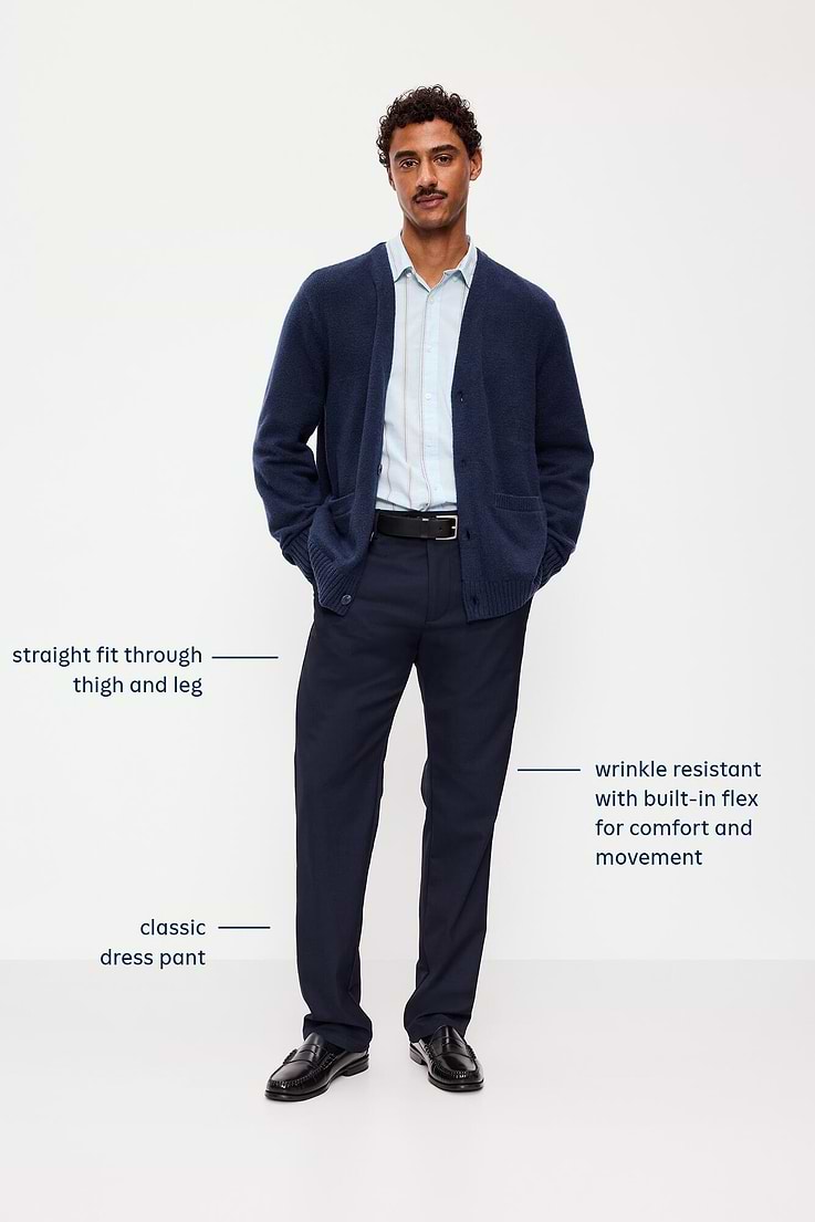 Image 5 of 5, 90s Straight-Fit Twill Dress Pants