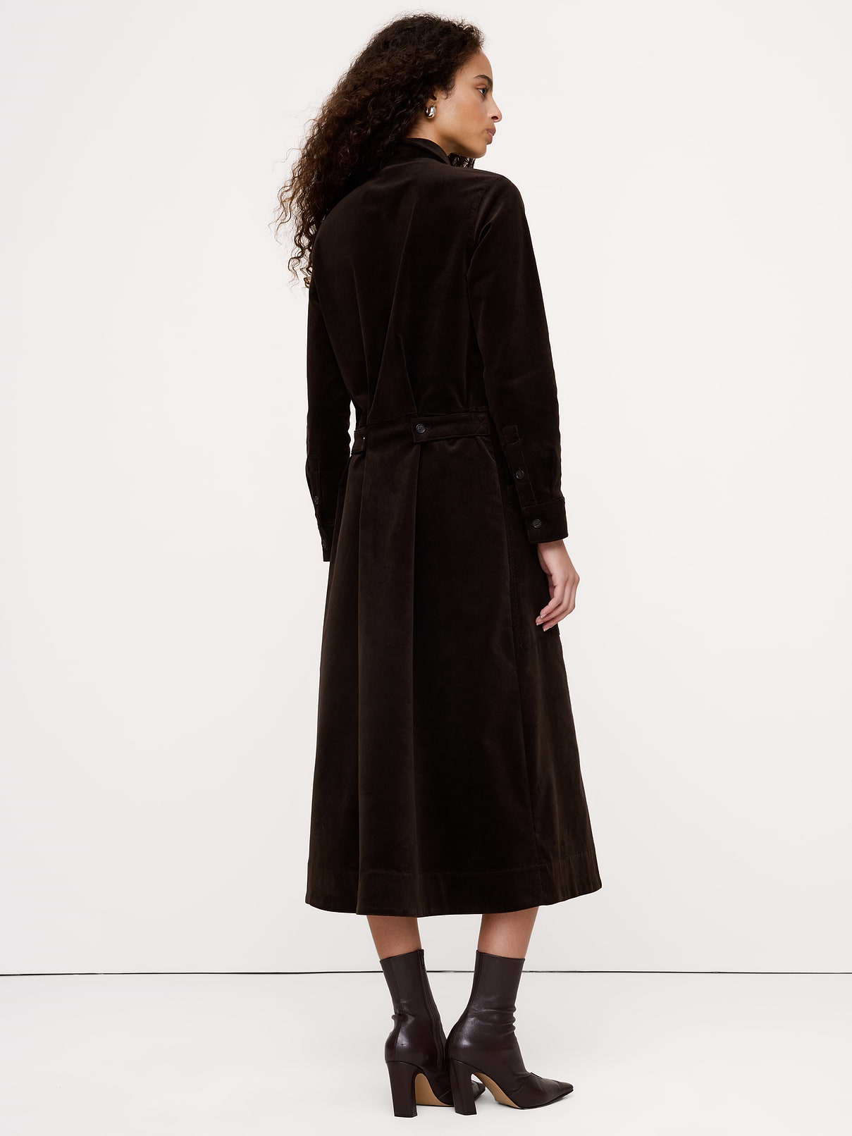 Image 3 of 7, Corduroy Pocket Shirt Dress