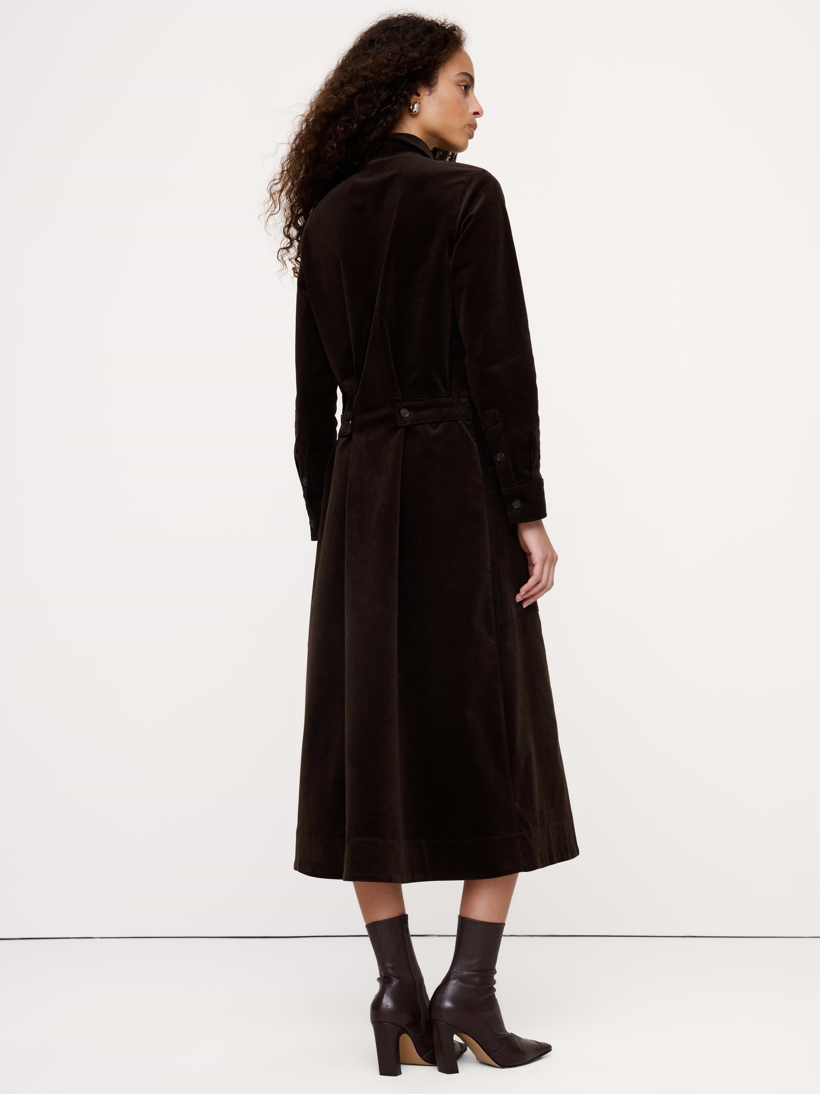Image 3 of 7, Corduroy Pocket Shirt Dress