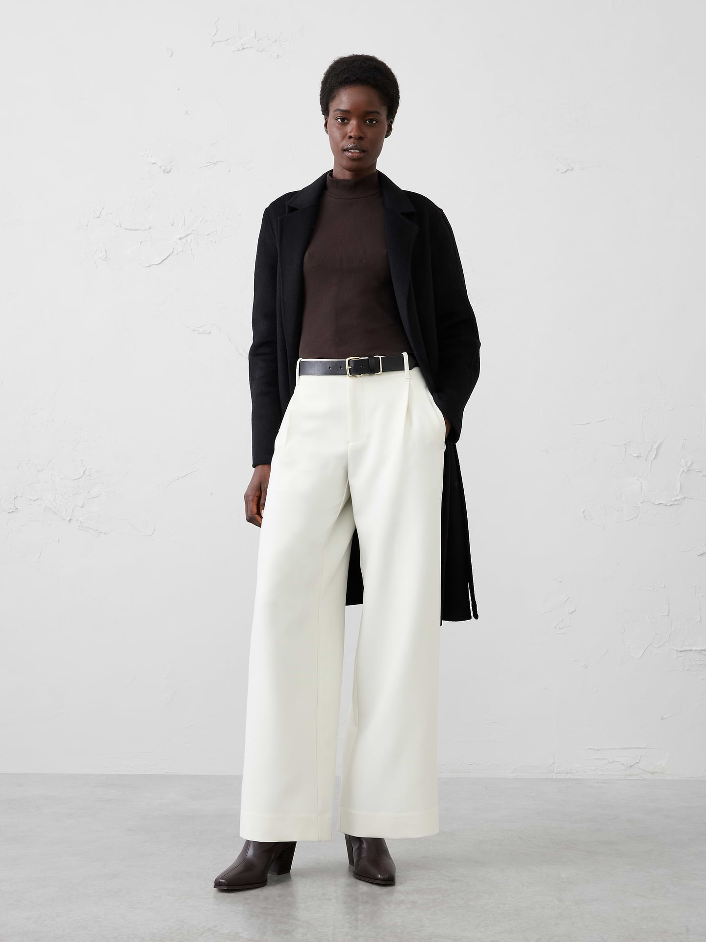 Image 1 of 4, Mock neckline. Long sleeves., Fitted at the waist., Made exclusively for Banana Republic Factory., Product #1186009