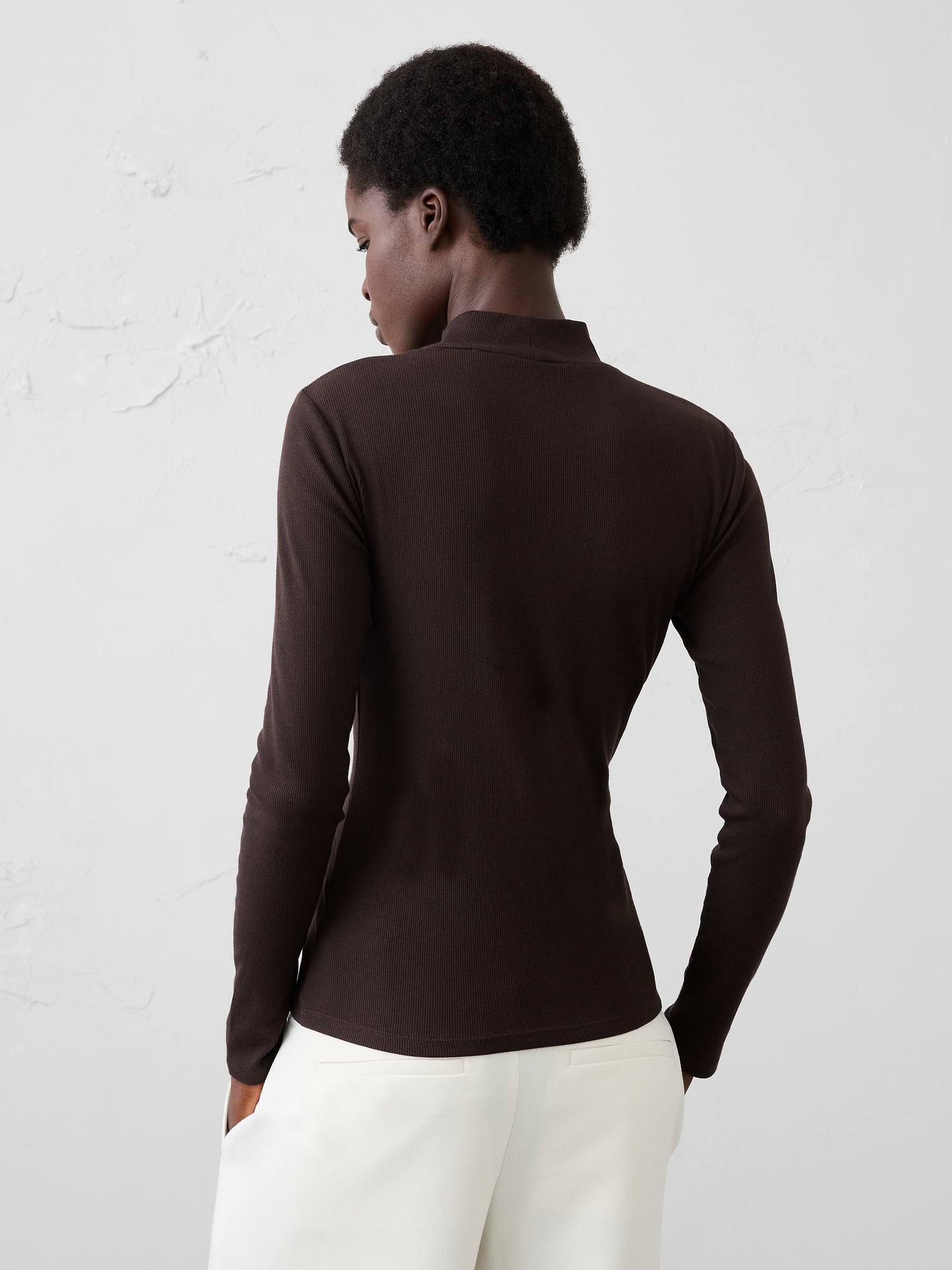 Image 2 of 4, Ribbed Mock-Neck Top