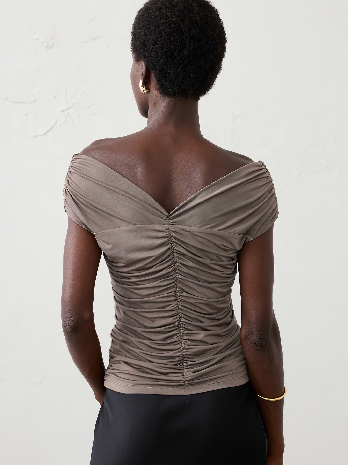 Image 2 of 3, Jersey Front-Ruched Top