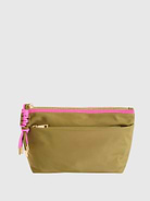 Image 1 of 2, Take your on-the-go organization to new heights with the Jet Zip Pouch., This sleek and sporty design features a top zip closure, one inner zip pocket, two inner slip pockets, and a convenient outer zip pocket for easy access., It’s crafted from durable nylon and accented with eye-catching paracord zipper pulls and gold hardware., Whether stashing travel essentials, tech accessories, or everyday must-haves, the Jet Zip Pouch keeps it all zipped up in style.