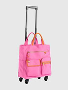 Image 1 of 1, The Jet 360° Roller Tote is ready to roll wherever your day takes you, combining chic style with travel-friendly function., Designed with smooth 360° spinner wheels, double handles, and an extending roller handle, this tote makes navigating airports, workdays, and weekend getaways feel effortless., Multiple exterior and interior pockets keep all your essentials neatly organized, while the top zip closure helps everything stay secure on the go., Finished with playful contrast trim, gold-tone hardware, and a stylish tassel zipper pull, the Jet 360° Roller Tote adds a fun pop of personality to every trip.