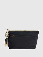 Image 1 of 2, Take your on-the-go organization to new heights with the Jet Zip Pouch., This sleek and sporty design features a top zip closure, one inner zip pocket, two inner slip pockets, and a convenient outer zip pocket for easy access., It’s crafted from durable nylon and accented with eye-catching paracord zipper pulls and gold hardware., Whether stashing travel essentials, tech accessories, or everyday must-haves, the Jet Zip Pouch keeps it all zipped up in style.