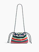 Image 1 of 7, Supersoft pouchette bag., Worn hand-held, crossbody or over-the-shoulder., Vegan leather shoulder strap., Drawcord closure at top., Product #1186131