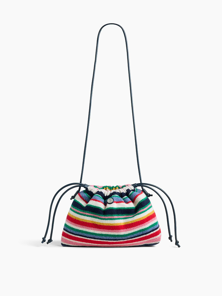 Image 1 of 7, Supersoft pouchette bag., Worn hand-held, crossbody or over-the-shoulder., Vegan leather shoulder strap., Drawcord closure at top., Product #1186131